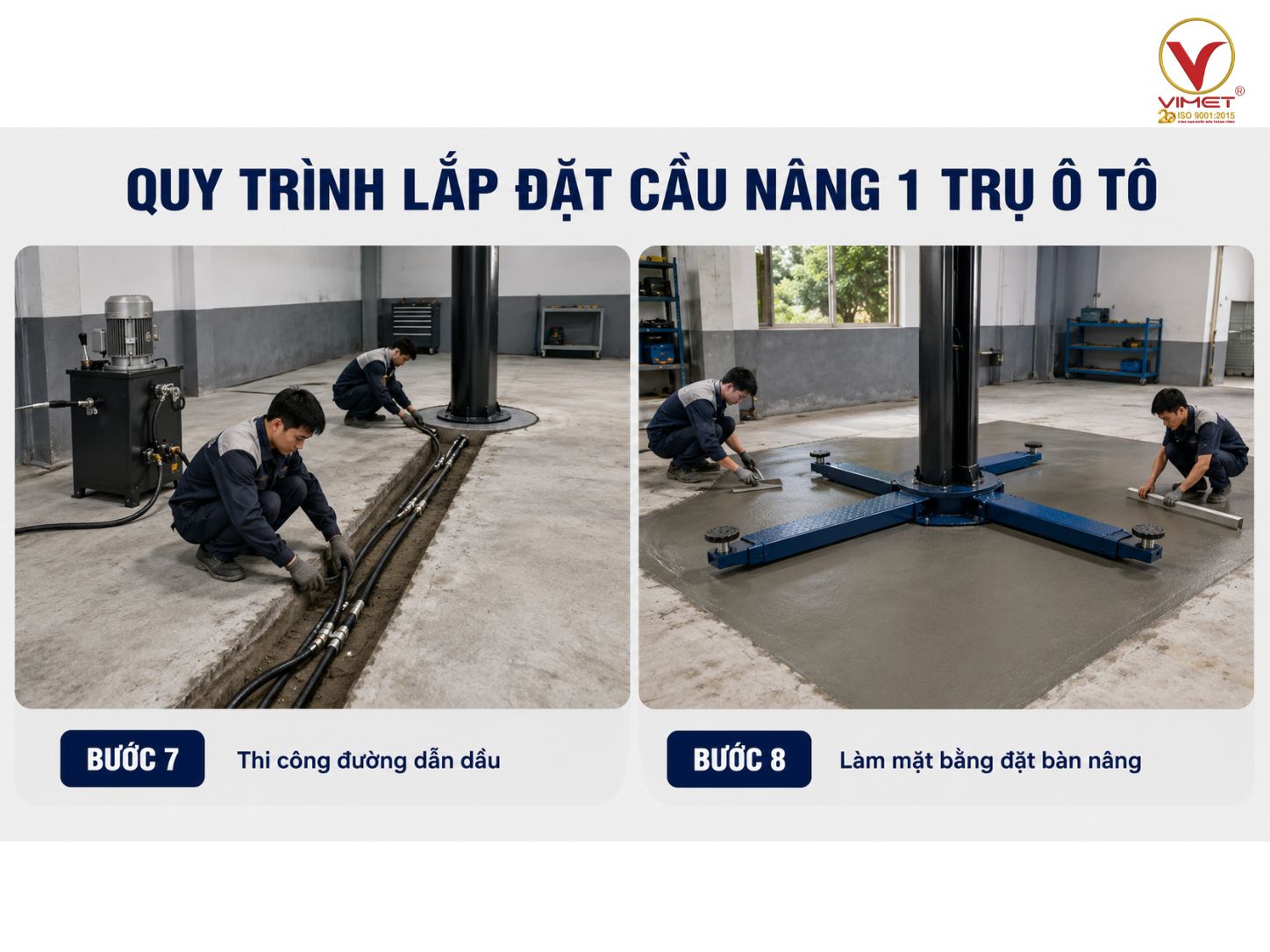 Quy Trình Lắp Đặt Cầu Nâng 1 Trụ 