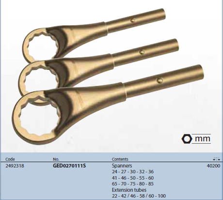 Cờ lê vòng đóng dài GED0270111S Gedore