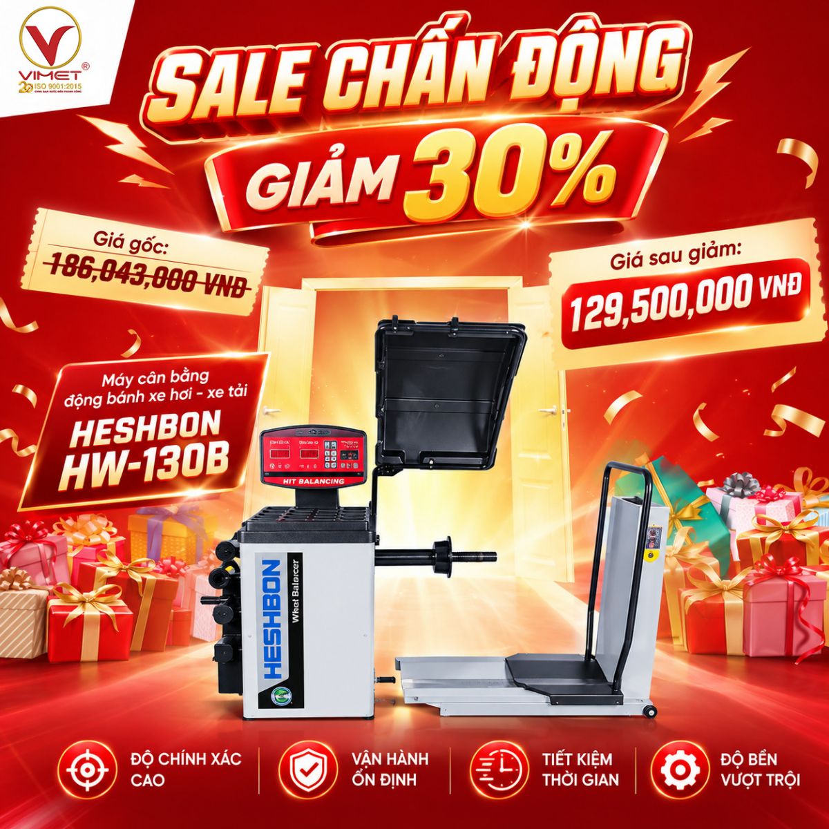 SALE CHẤN ĐỘNG - GIẢM 30% MÁY CÂN BẰNG ĐỘNG HESHBON HW-130B
