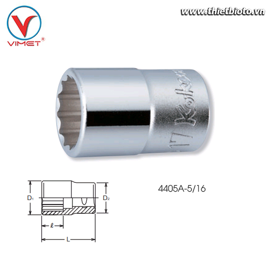 Đầu tuýp bông 5/16 Koken 4405A-5/16