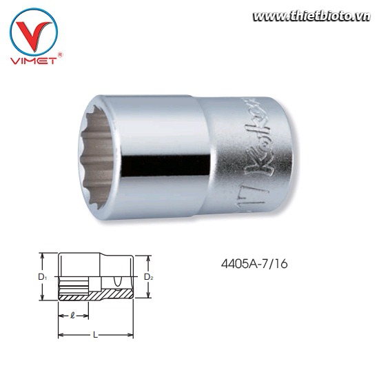 Đầu tuýp bông 7/16 Koken 4405A-7/16