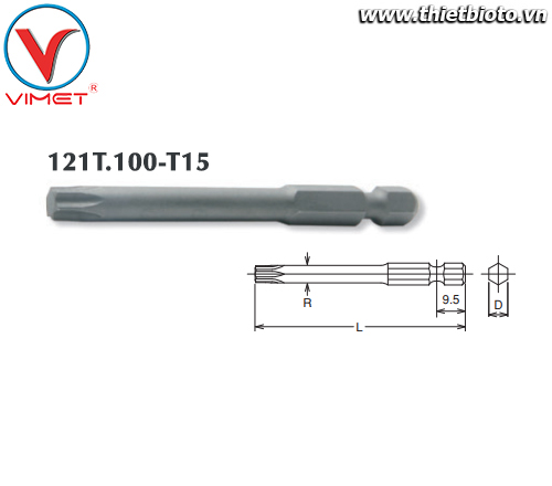 Đầu tuýp lục giác T15 Koken 121T.100-T15