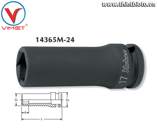 Đầu tuýp lục giác 24mm Koken 14365M-24